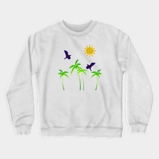 Summer Fun with Palm Trees and Sun Crewneck Sweatshirt